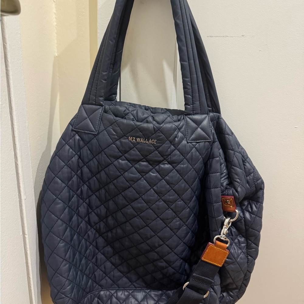 MZ Wallace Navy Quilted Tote